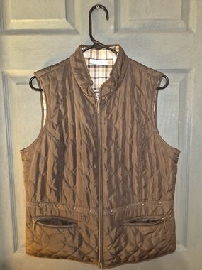 JH Collectibles Brown Quilted Sleeveless Vest